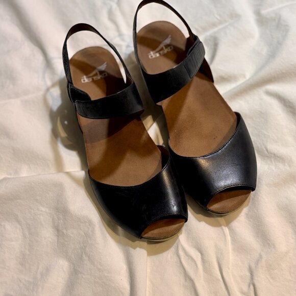 Dansko Vera Burnished Black Sandals - Picture 2 of 8